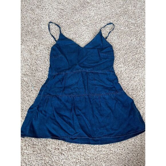 NWT Old Navy Denim look V-neck cami tank top tiered XS - Picture 1 of 5